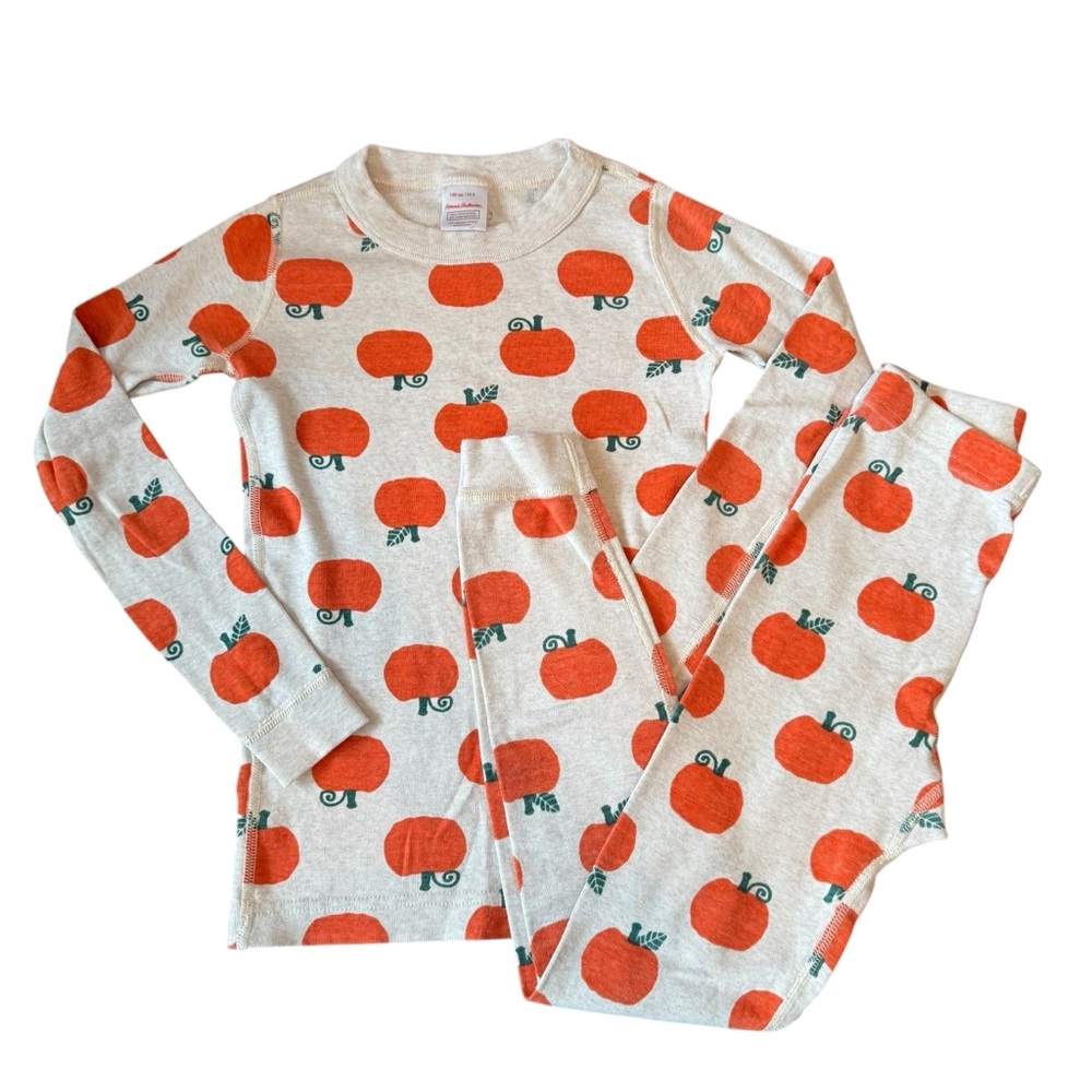 Hanna Andersson Orange Pumpkin Kids Pajama Set
